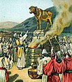 Als Mose auf dem Berg war und mit Gott sprach, betete sein Volk ein goldenes Kalb an.