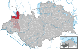 Zarrentins läge i Mecklenburg-Vorpommern