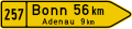 Zeichen 415R Wegweiser auf Bundesstraßen (rechtsweisend) (1500 × 333 mm); bisher: Bild 41