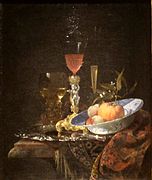 Vinglas og fruktskål, 1663