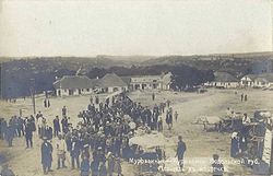 יום שוק בעיירה, תצלום מראשית המאה ה-20
