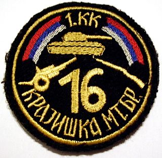 <span class="mw-page-title-main">16th Krajina Motorized Brigade</span> Military unit