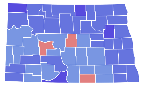 1976 United States Senate election in North Dakota results map by county.svg