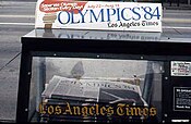 a Zittungsotomààt vu dr LA Times wahrend da Olìmpischa Summerschpììler z’ Los Angeles ànna 1984