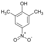 Structural formula of 2,6-dimethyl-4-nitrophenol