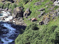 2001. Here is Almastova clearly visible under the boulder which protects the house from rockslides and avalanches.