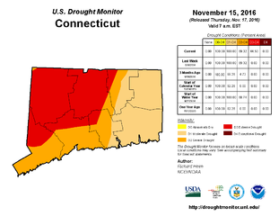 The 2016 Connecticut Drought affected the agricultural market around the state, causing water limitations to be applied on some towns.