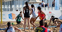 Deutsch: Beachhandball Weltmeisterschaften 2022; Tag 6: 26. Juli 2022 – Frauen, Finale, Spanien-Deutschland 0:2 (14:15, 20:22) English: 2022 Beach handball World Championships; Day 6: 26 July – Women Final – Spain-Germany 0:2 (14:15, 20:22)
