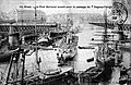 L'arrivée du croiseur Duguay-Trouin à Brest dans la Penfeld en 1901 (le Pont National est ouvert)