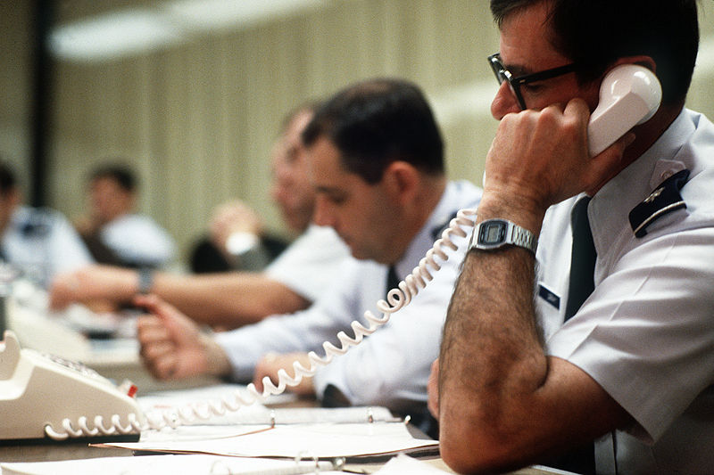 File:438th Military Airlift Wing personnel work in the Crisis Action Center during a simulated hijack exercise DF-ST-87-11961.jpg