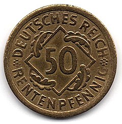 50 рентенпфенніг, зразка 1924 року.