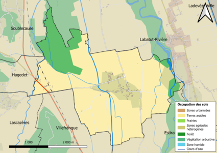 Hartă color care arată utilizarea terenului.