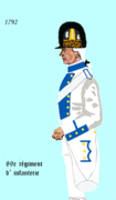 Uniforme du 89e régiment d'infanterie en 1792.