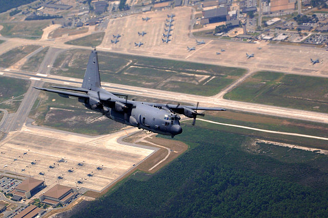 An AC-130U Spooky over Hurlburt Field