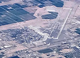 view from sky of Yuma airport