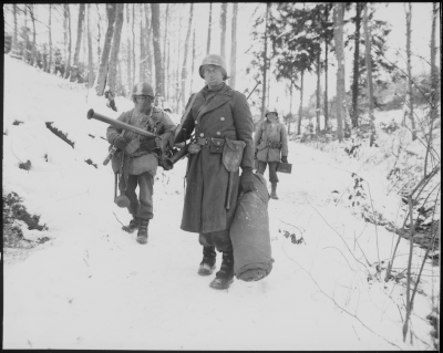 Americans of the 101st Engineers near Wiltz, Luxembourg, January 1945