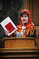 Aili Keskitalo, sametingets president talar vid Nordiska radets session i Kopenhamn 2006.jpg