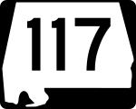 Alabama State Route 117 road sign