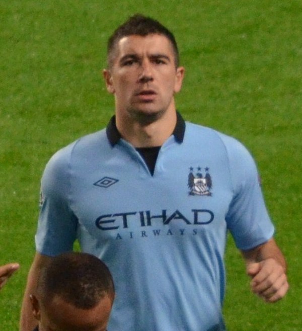 Aleksandar Kolarov, here in the jersey of Manchester City, played from 2003 to 2006 for the club and is regarded as the most famous player who ever pl