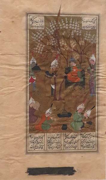 File:An Enthroned King in a Landscape from a Shahnameh manuscript, Shangri La.JPG