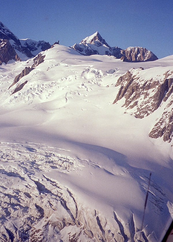 Aoraki / Mount Cook from above Franz Joseph Glacier