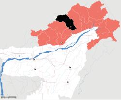 Lage des oberen Subansiri-Distrikts in Arunachal Pradesh