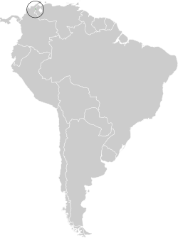 Distribución geográfica del piscuiz de Perijá.