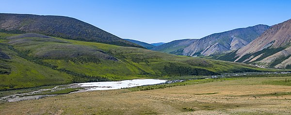 Aufeis on Wolf Creek, above the confluence with Firth River.