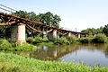 Railway bridge in steel truss construction