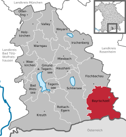Läget för Bayrischzell i Landkreis Miesbach