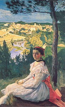 Bazille, Frédéric ~ Vue du village, 1868.jpg