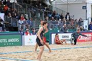 Deutsch: Beachhandball Europameisterschaften 2019 (Beach handball Euro); Tag 6: 7. Juli 2019 – Spiel um Platz Drei, Männer, Ungarn-Russland 2:0 (26:20, 23:22) English: Beach handball Euro; Day 6: 7 July 2019 – Men's Bronze Medal Match – Hungary-Russia 2:0 (26:20, 23:22)