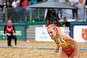 Deutsch: Beachhandball Europameisterschaften 2019 (Beach handball Euro); Tag 5: 6. Juli 2019 – Frauen, Platzierungsspiel für die Ränge 9–12, Deutschland-Polen 2:1 (22:23, 19:16, 7:6) English: Beach handball Euro; Day 5: 6 July 2019 – Placement Match/Cross Match for rank 9–12 Women – Germany-Poland 2:1 (22:23, 19:16, 7:6)