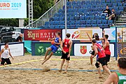 Deutsch: Beachhandball Europameisterschaften 2019 (Beach handball Euro); Tag 5: 6. Juli 2019 – Männer, Halbfinale, Dänemark-Ungarn 2:0 (19:16, 22:18) English: Beach handball Euro; Day 5: 6 July 2019 – Semifinal Men – Denmark-Ukraie 2:0 (19:16, 22:18)