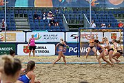 Deutsch: Beachhandball Europameisterschaften 2019 (Beach handball Euro); Tag 5: 6. Juli 2019 – Frauen, Halbfinale, Ungarn-Niederlande 2:0 (19:16, 15:12) English: Beach handball Euro; Day 5: 6 July 2019 – Semifinal Women – Hungary-Netherlands 2:0 (19:16, 15:12)