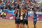 Deutsch: Beachhandball bei den Olympischen Jugendspielen 2018; Tag 7, 13. Oktober 2018; Jungen, Spiel um Platz Drei– Argentinien-Kroatien 2:0 English: Beach handball at the 2018 Summer Youth Olympics at 13 October 2018 – Boys Bronze Medal Match – Argentina-Croatia 2:0