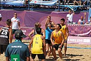 Deutsch: Beachhandball bei den Olympischen Jugendspielen 2018; Tag 3, 9. Oktober 2018; Jungs, Vorrunde, Gruppe A - Ungarn-Thailand 2:1 English: Beach handball at the 2018 Summer Youth Olympics at 9 October 2018 – Girls Preliminary Round Group A‎ – Hungary-Thailand 2:1