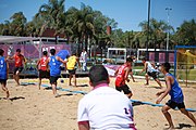 Deutsch: Beachhandball bei den Olympischen Jugendspielen 2018; Tag 4, 10. Oktober 2018; Jungs, Vorrunde, Gruppe A - Chinese Taipei (Taiwan)-Thailand 0:2 English: Beach handball at the 2018 Summer Youth Olympics at 10 October 2018 – Boys Preliminary Round Group A‎ – Chinese Taipei-Thailand 0:2