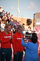 Deutsch: Beachhandball bei den Olympischen Jugendspielen 2018 in Buenos Aires; Tag 7, 13. Oktober 2018; Medaillenzeremonie Mädchen - Gold: Argentinien, Silber: Kroatien, Bronze: Ungarn English: Beach handball at the 2018 Summer Youth Olympics in Buenos Aires at 13 October 2018 – Medal Ceremony Girls - Gold: Argentina, Silver: Croatia, Bronze: Hungary Español: Handball de playa en los Juegos Olimpicos de la Juventud Buenos Aires 2018 en 13 de octubre de 2018 – Medalla Ceremonia para niñas - Oro: Argentina, Plata: Croacia, Bronce: Hungría