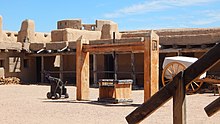 Bent's Old Fort's internal courtyard and fur press Bents-Old-Fort-Colorado-Fur-Press.jpg