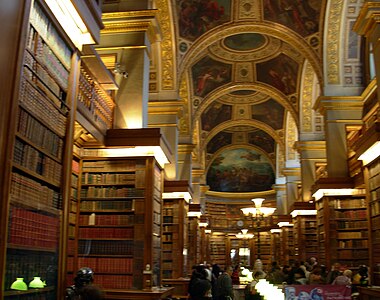 The central aisle of the Library