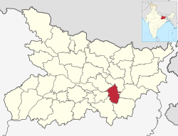 Location of Munger district in Bihar