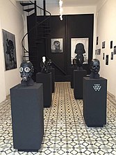 Bob Basset masks at the exhibition negro in Lima, Peru, 2018.