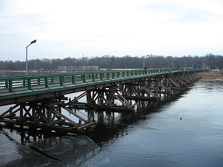 The wooden Bolshoy Petrovsky Bridge from which Rasputin's body was thrown into the Malaya Nevka River