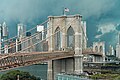 * Nomination Brooklyn Bridge during a storm --ThibautRe 13:05, 9 October 2023 (UTC) * Decline  Oppose Too much noise and obvious dust spots, detail level low, not a QI --Poco a poco 20:00, 9 October 2023 (UTC)