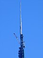 The spire is added along with the TV/radio mast