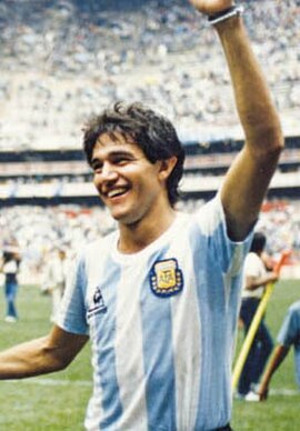 Burruchaga celebrating after winning the 1986 FIFA World Cup