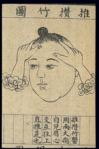 File:C20 Chinese medical illustration in trad. style; Face massage Wellcome L0039647.jpg