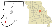 Thumbnail for File:Callaway County Missouri Incorporated and Unincorporated areas Holts Summit Highlighted.svg