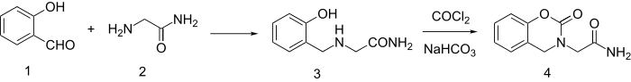Caroxazone synthesis: Caroxazone synthesis.svg